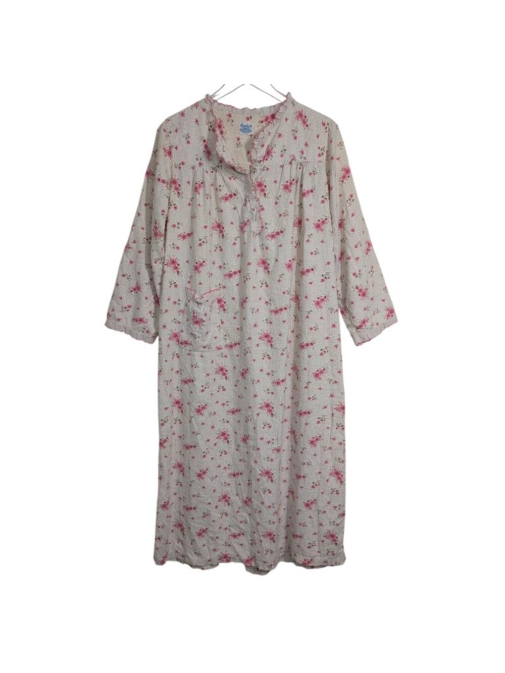 Vintage Tommies Floral Nightgown Womens Size Medium Flannel Cottagecore Modest